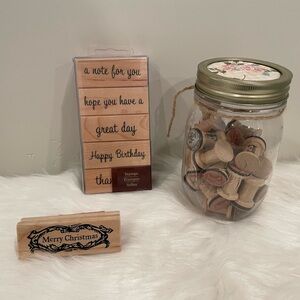 Alphabet rubber stamps & assorted stamps. EUC. Most have never been used.